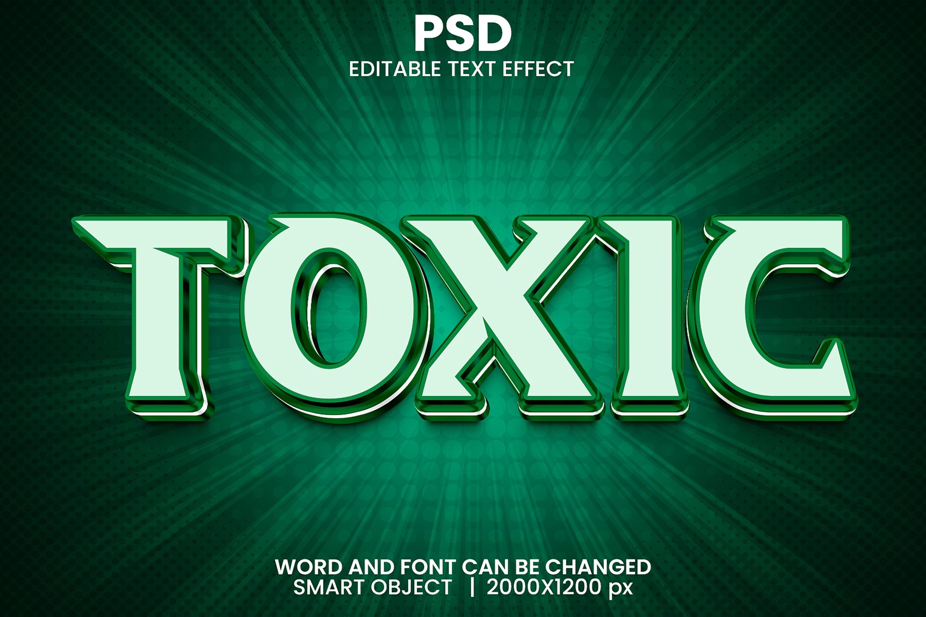 Toxic 3d Editable Text Effect Stylecover image.