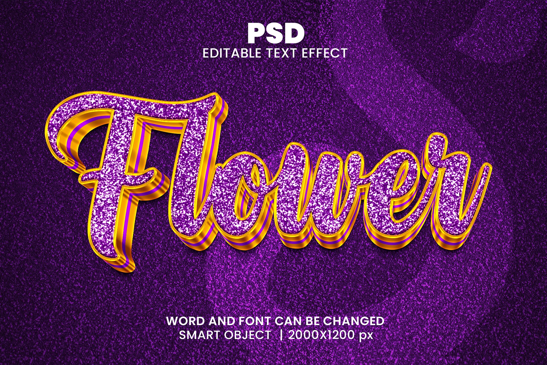 Flower 3D Text Effect for photoshopcover image.
