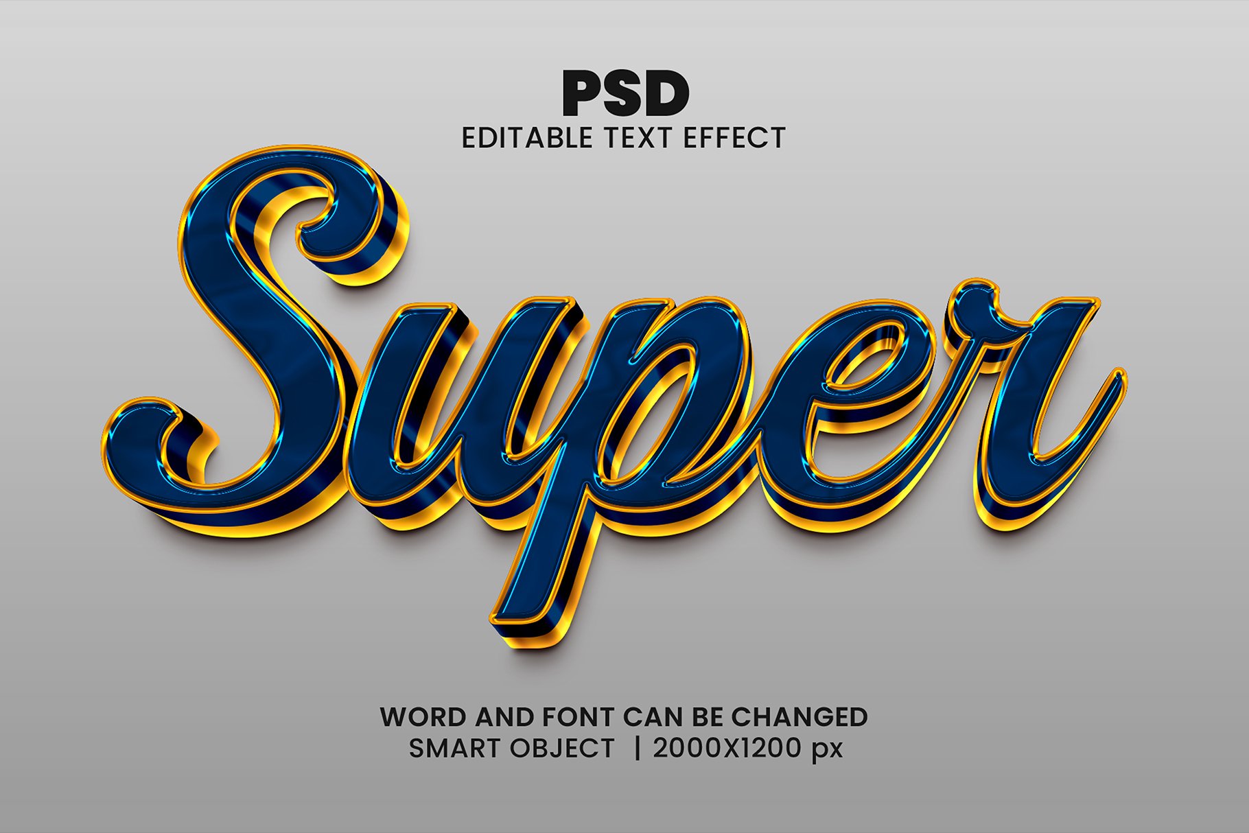 Super golden 3d Editable Text Effectcover image.