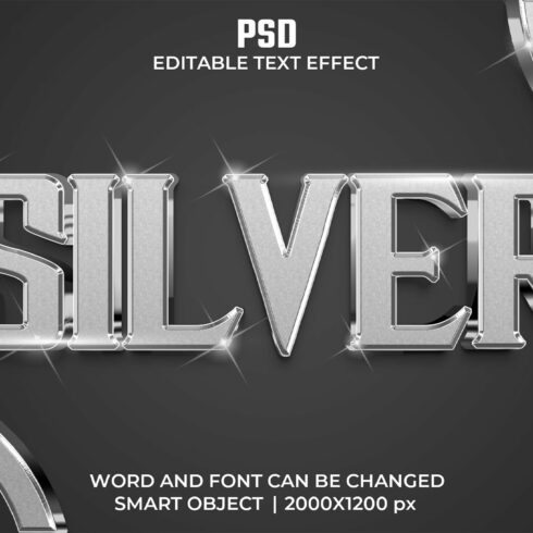 Silver 3d Editable Text Effect Stylecover image.