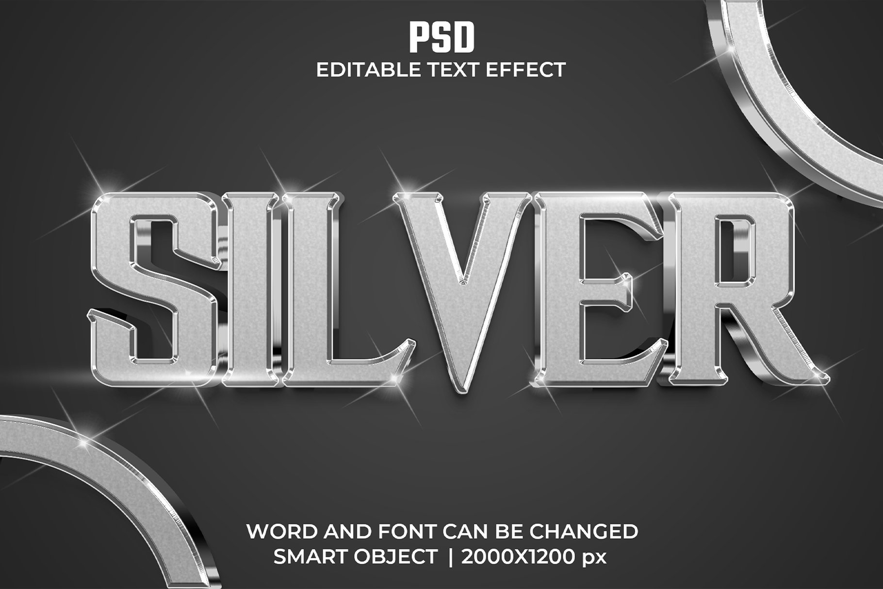 Silver 3d Editable Text Effect Stylecover image.