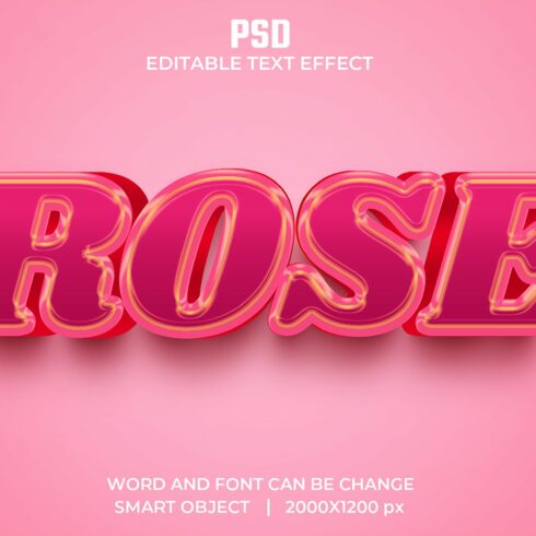 Rose 3d Editable Psd Text Effectcover image.