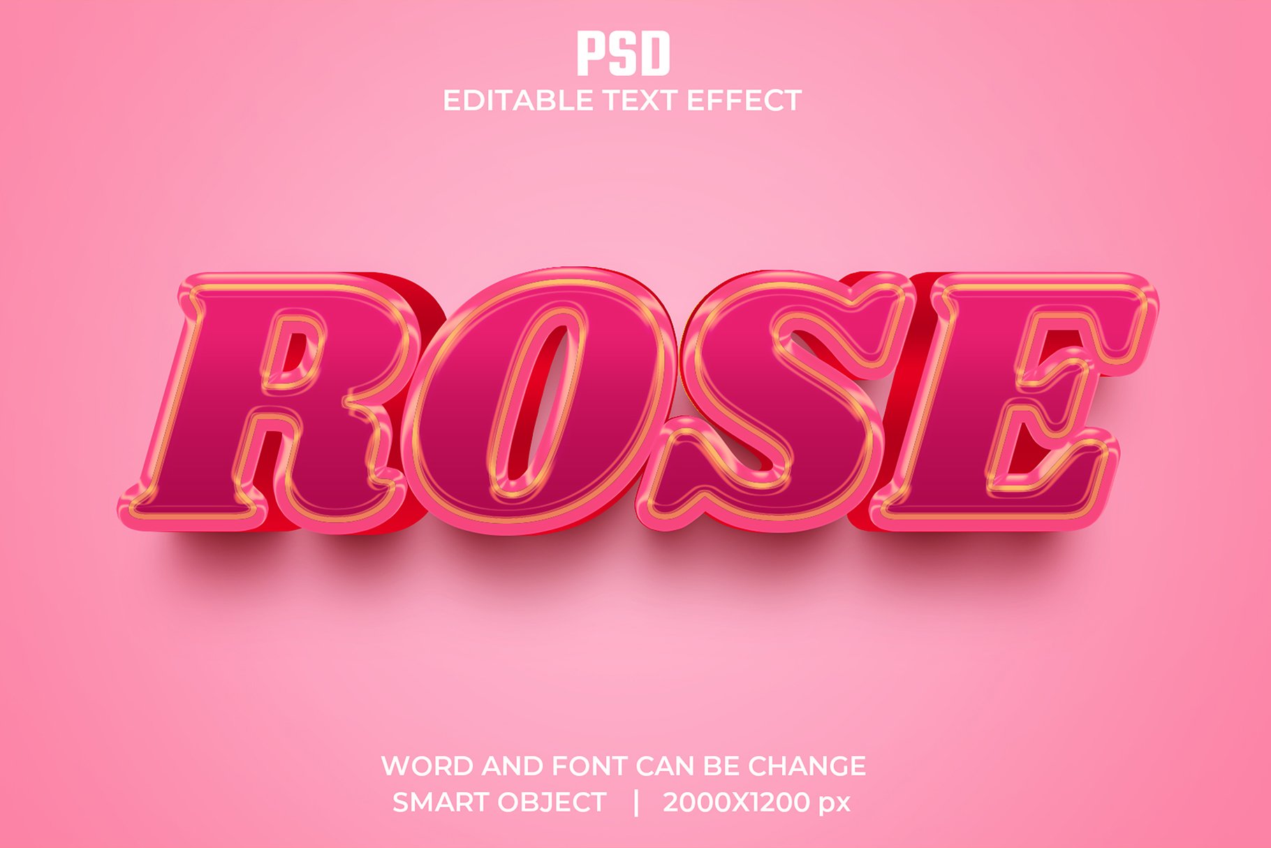 Rose 3d Editable Psd Text Effectcover image.