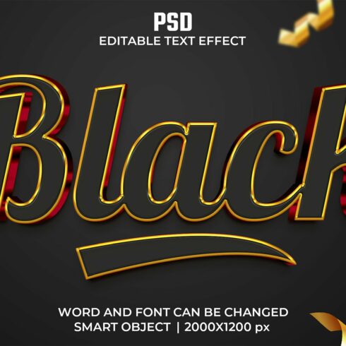 Black luxury 3d Editable Text Effectcover image.