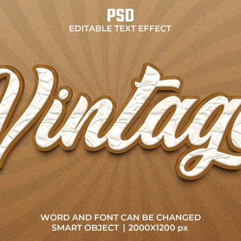 Vintage 3d Editable Text Effectcover image.