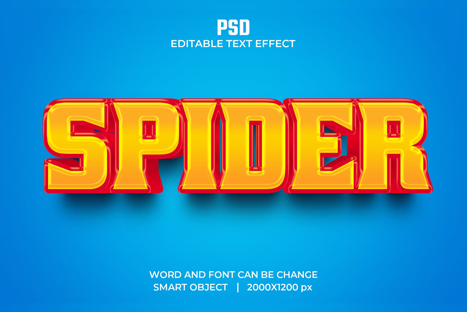 Spider 3d Editable Psd Text Effectcover image.