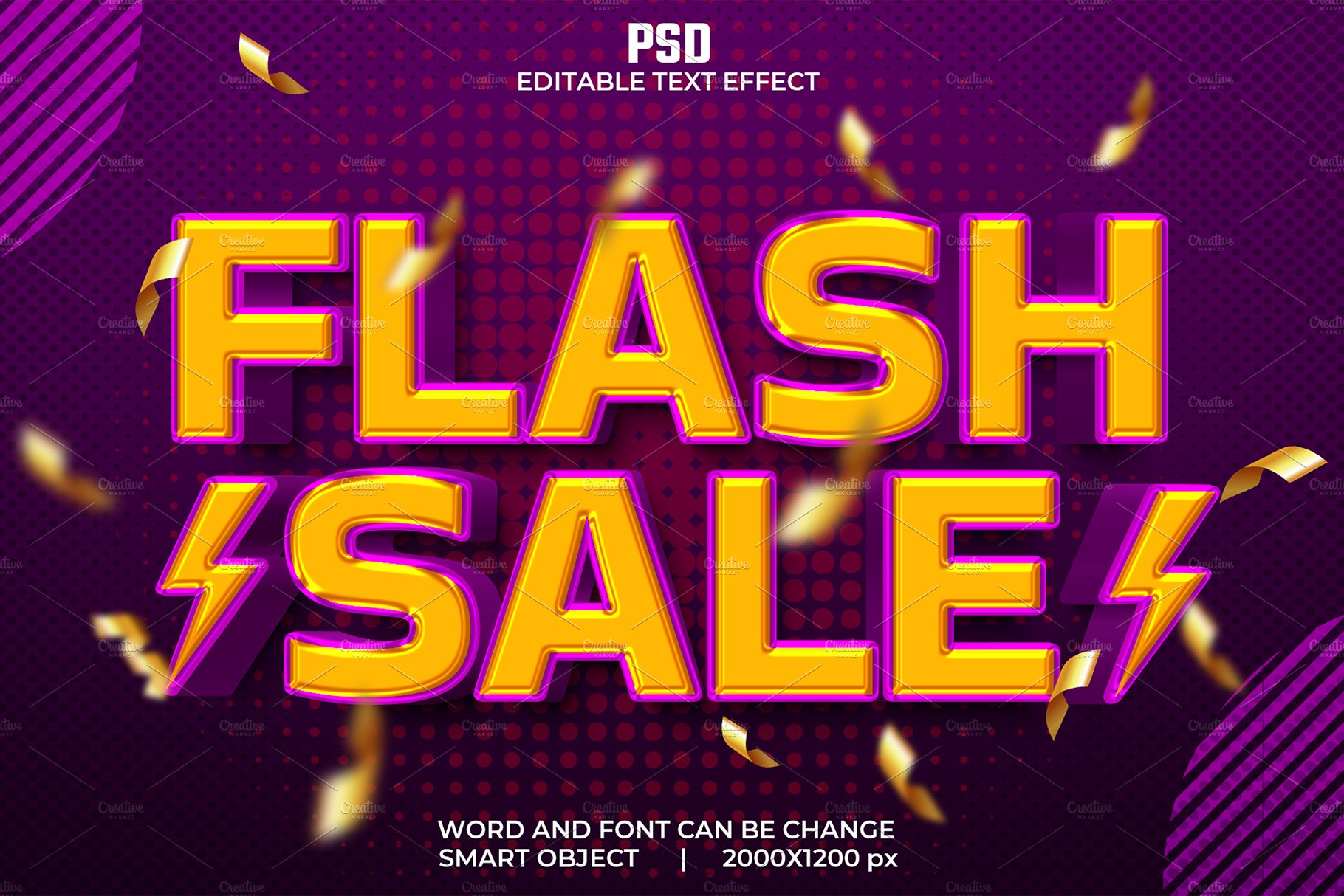 Flash sale 3d Psd Text Effectcover image.