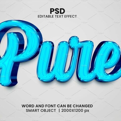 Pure 3d Editable Psd Text Effectcover image.