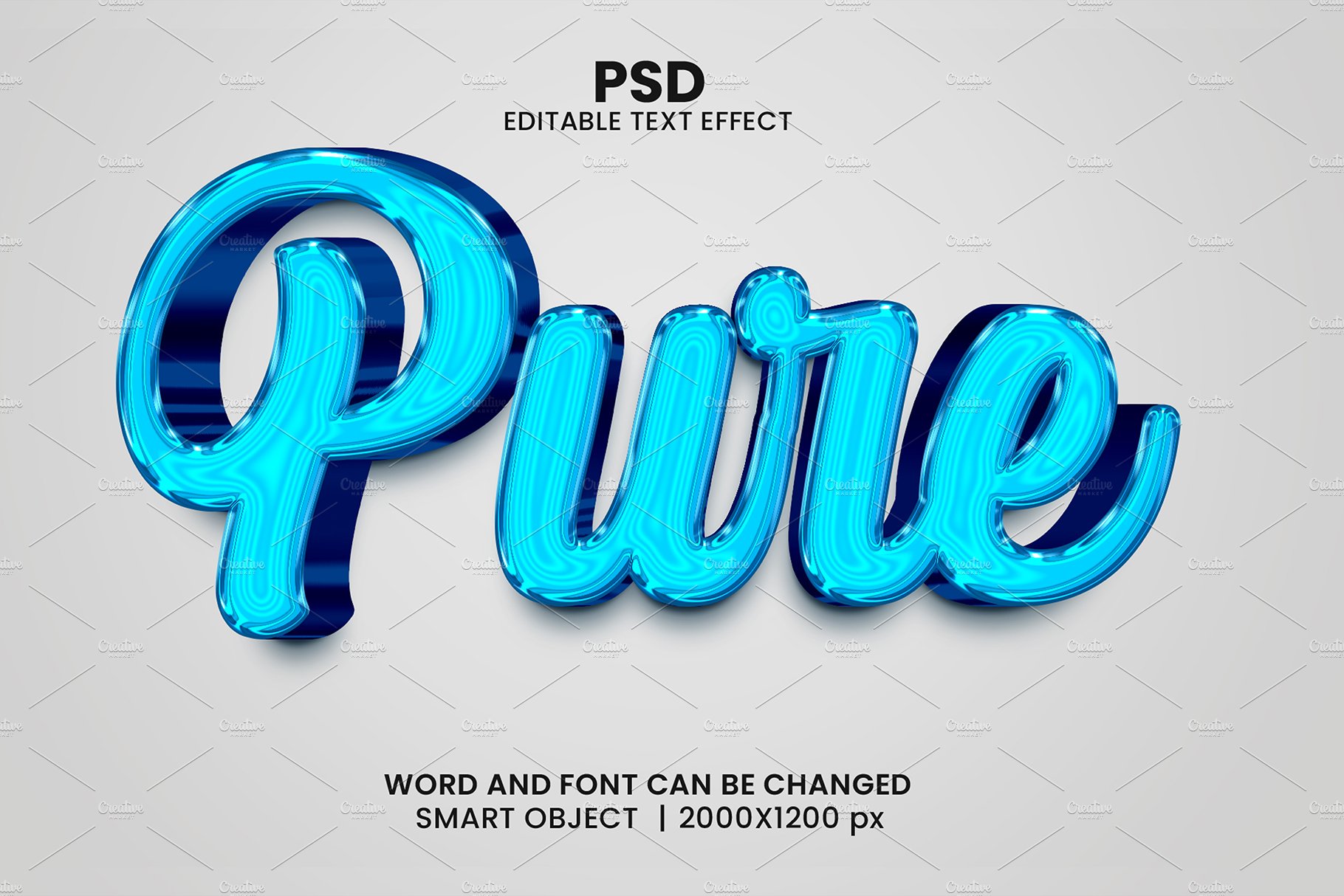 Pure 3d Editable Psd Text Effectcover image.