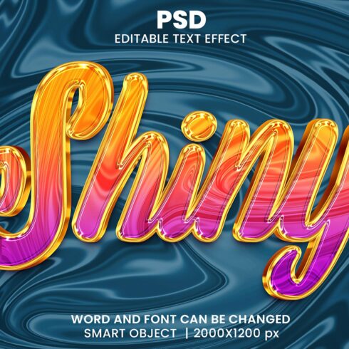 Shiny 3d Editable Psd Text Effectcover image.