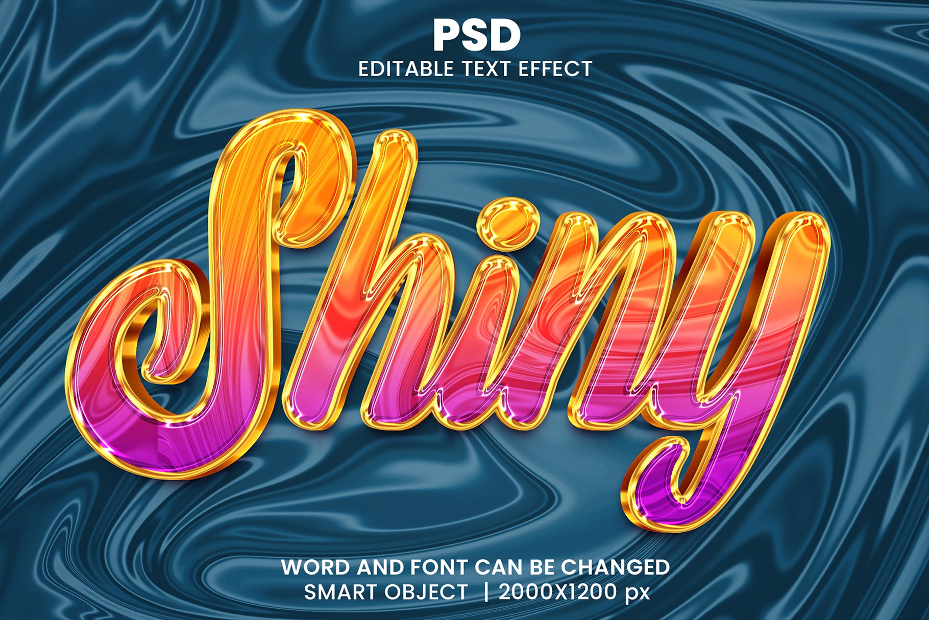 Shiny 3d Editable Psd Text Effectcover image.