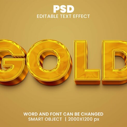 Gold 3d Editable Text Effect Stylecover image.