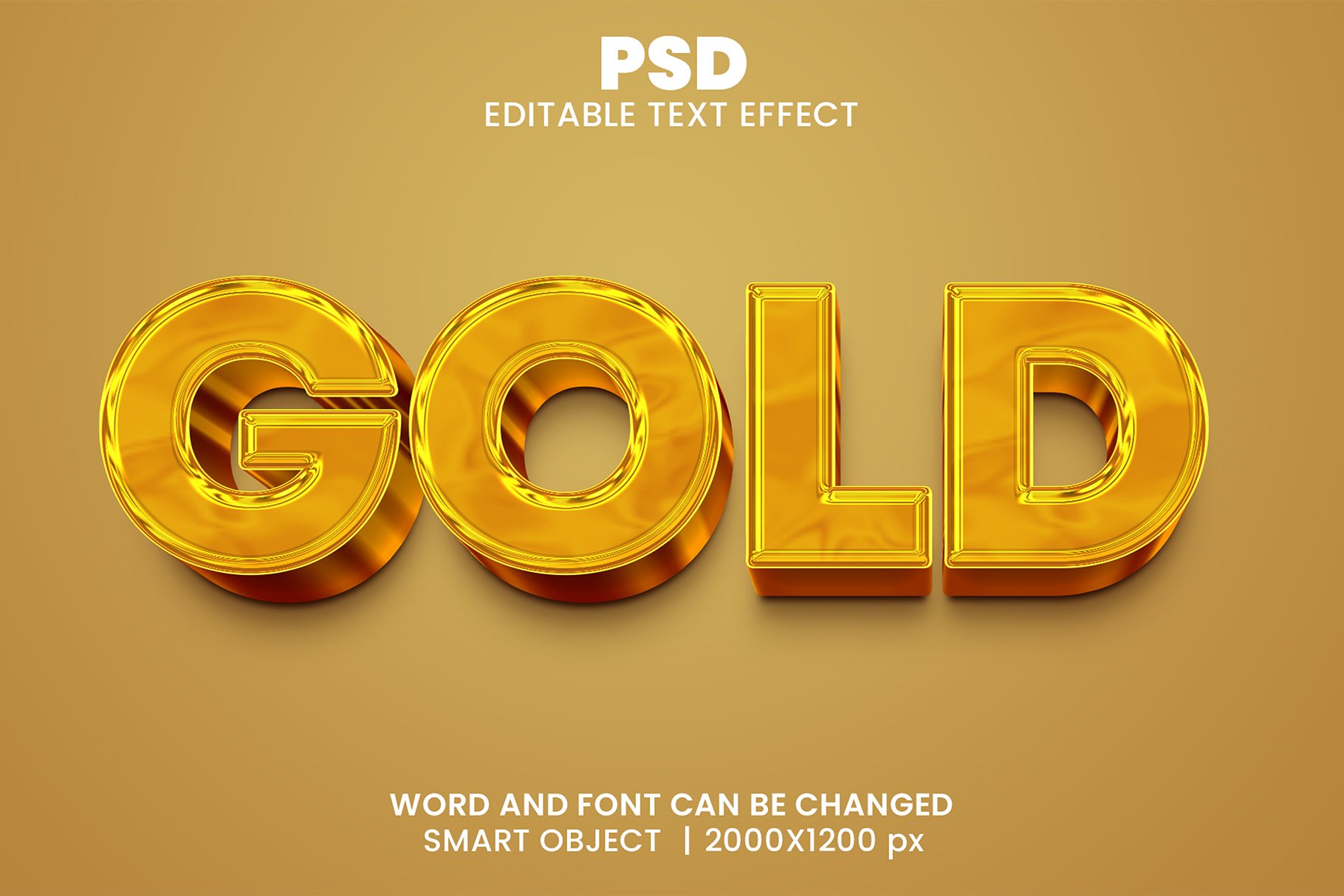 Gold 3d Editable Text Effect Stylecover image.