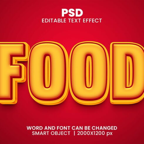 Food 3d Editable Psd Text Effectcover image.