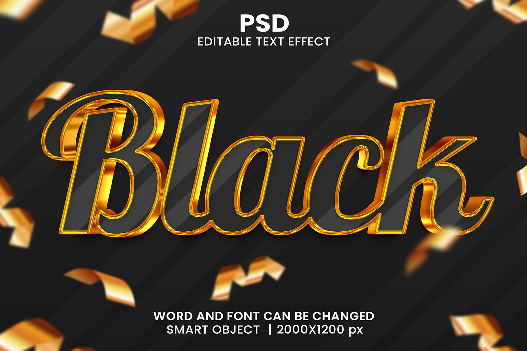 Black Luxury 3d Text Effect Stylecover image.