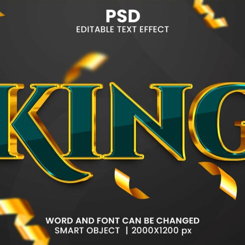 King Golden 3d Editable Text Effectcover image.