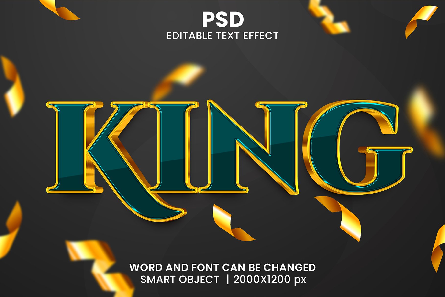 King Golden 3d Editable Text Effectcover image.