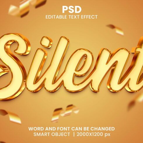 Silent 3d luxury Text Effectcover image.