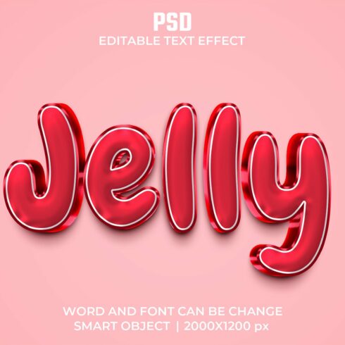 Jelly red 3d Psd Text Effectcover image.