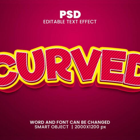 Curved 3d Editable Text Effect Stylecover image.