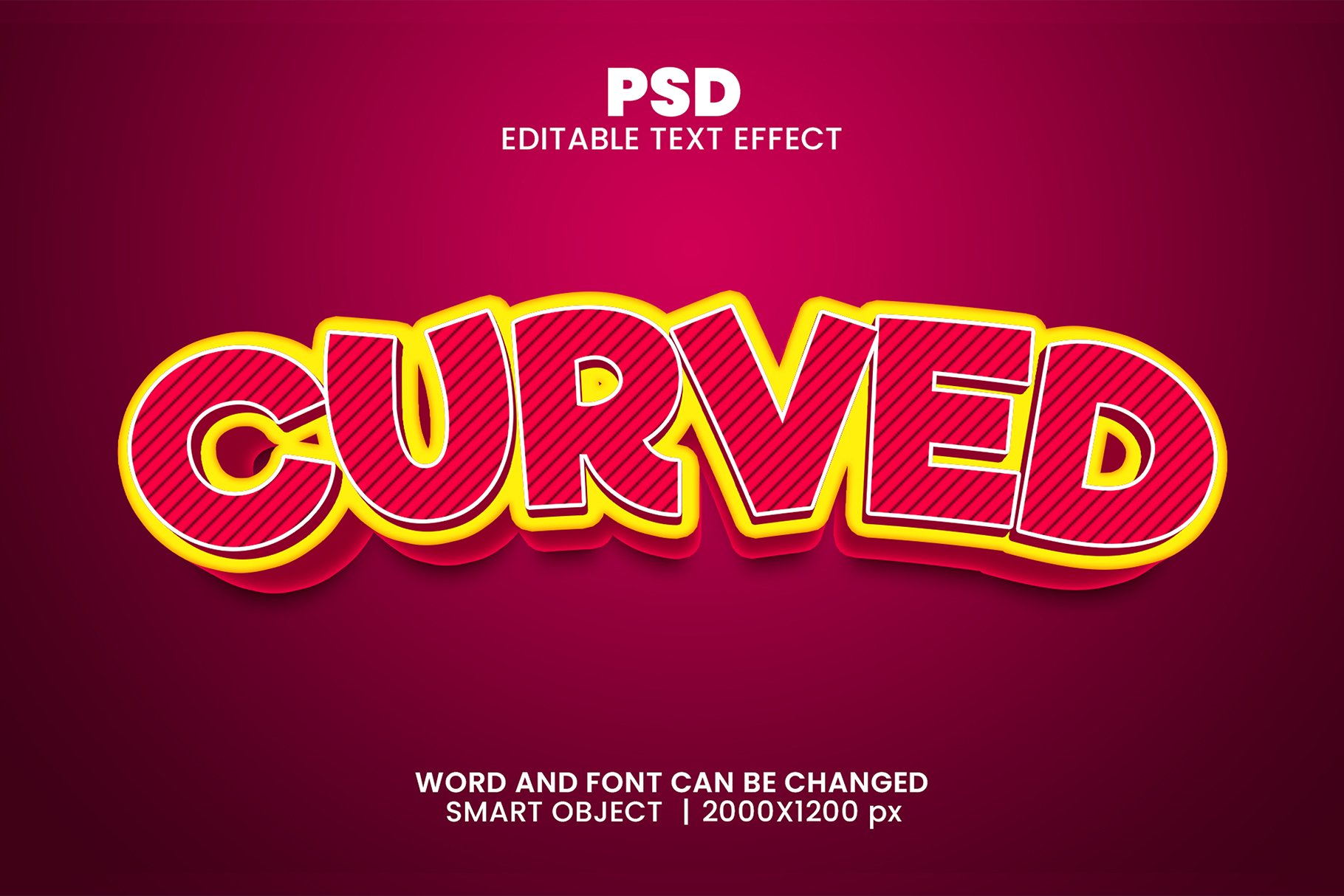 Curved 3d Editable Text Effect Stylecover image.