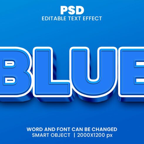 Blue 3d Editable Text Effect Stylecover image.