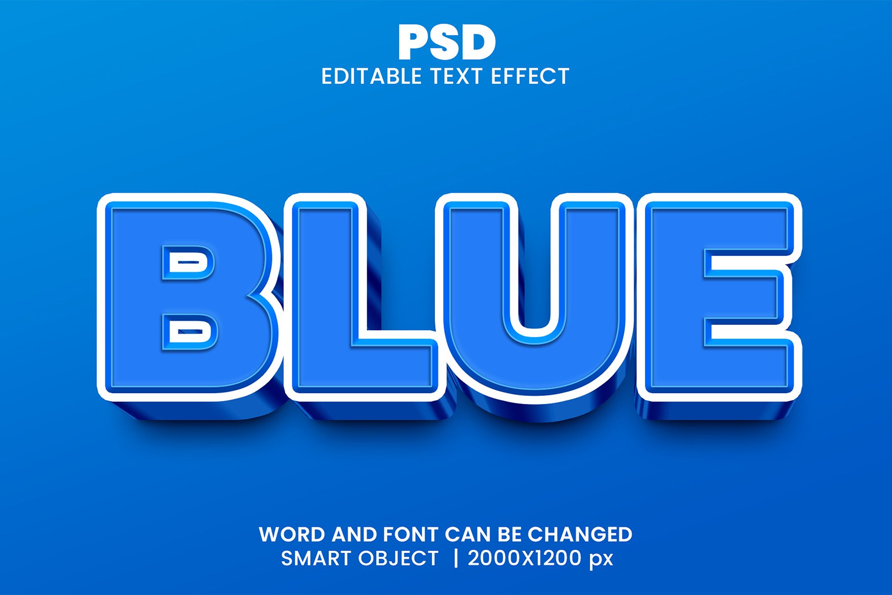 Blue 3d Editable Text Effect Stylecover image.