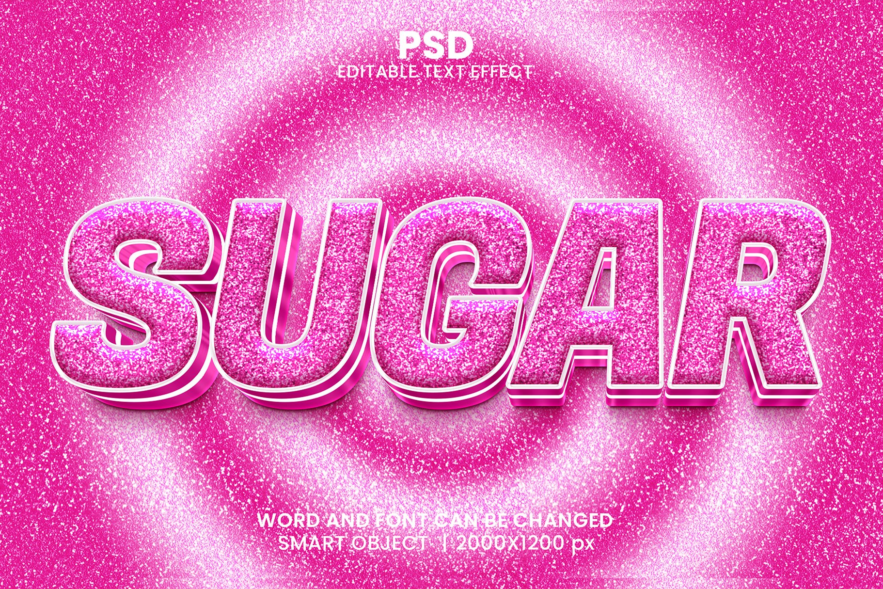 Sugar 3D Text Effect for photoshopcover image.