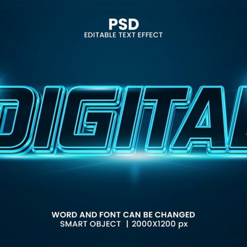 Digital 3d Editable Text Effectcover image.