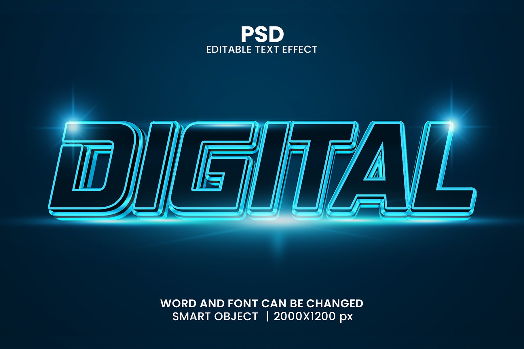 Digital 3d Editable Text Effectcover image.