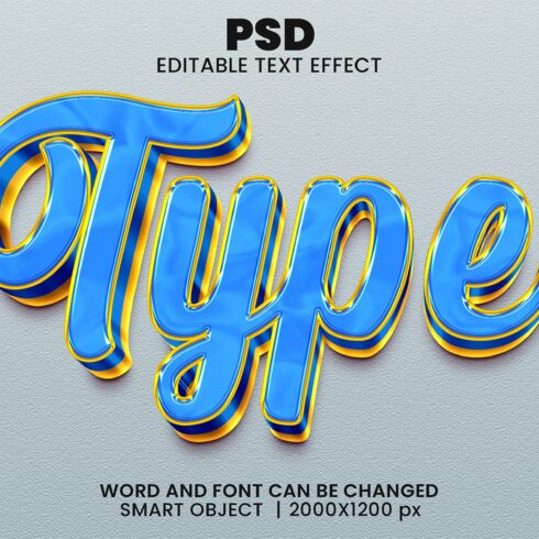 Blue luxury 3d Psd Text Effectcover image.