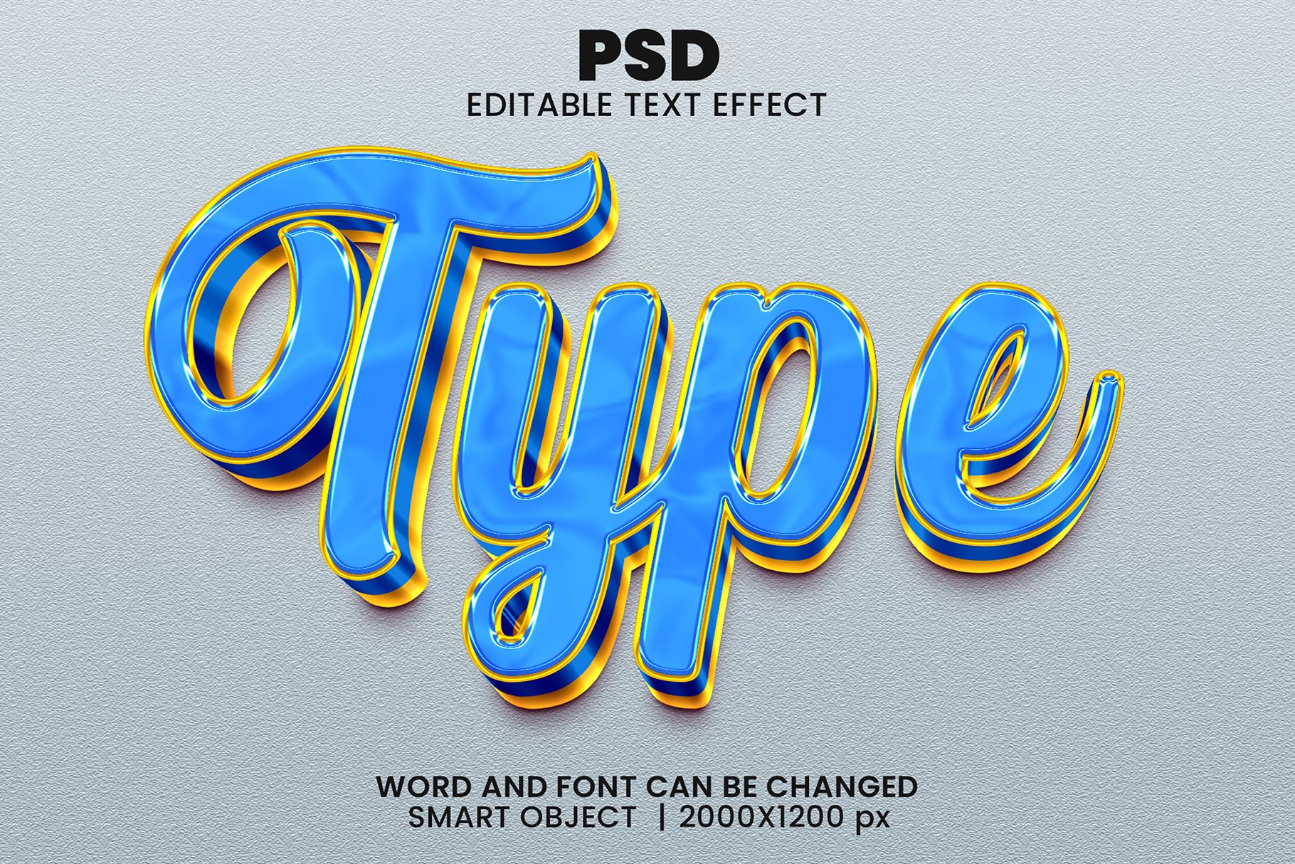 Blue luxury 3d Psd Text Effectcover image.