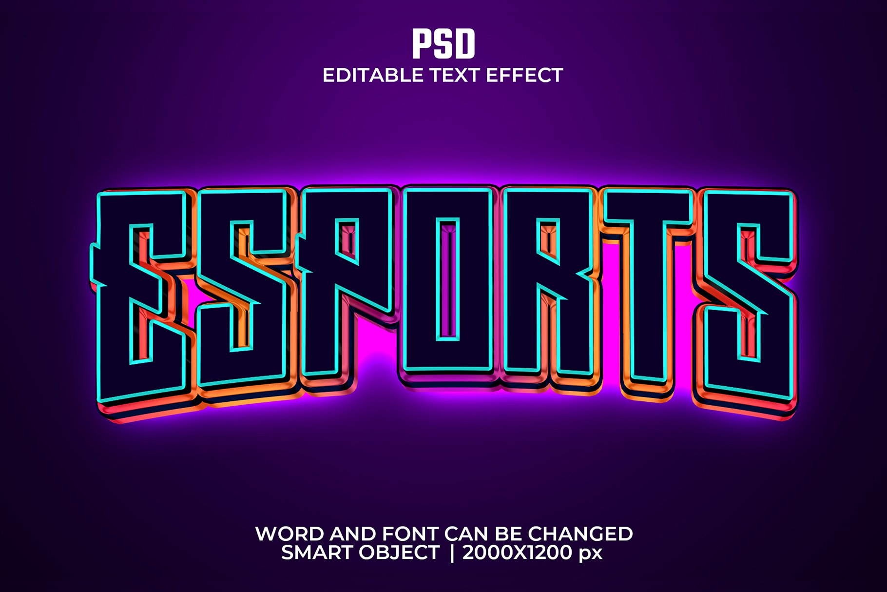 Esports 3d Editable Text Effectcover image.