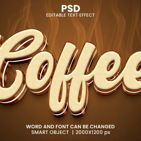 Coffee 3d Editable Text Effect Stylecover image.