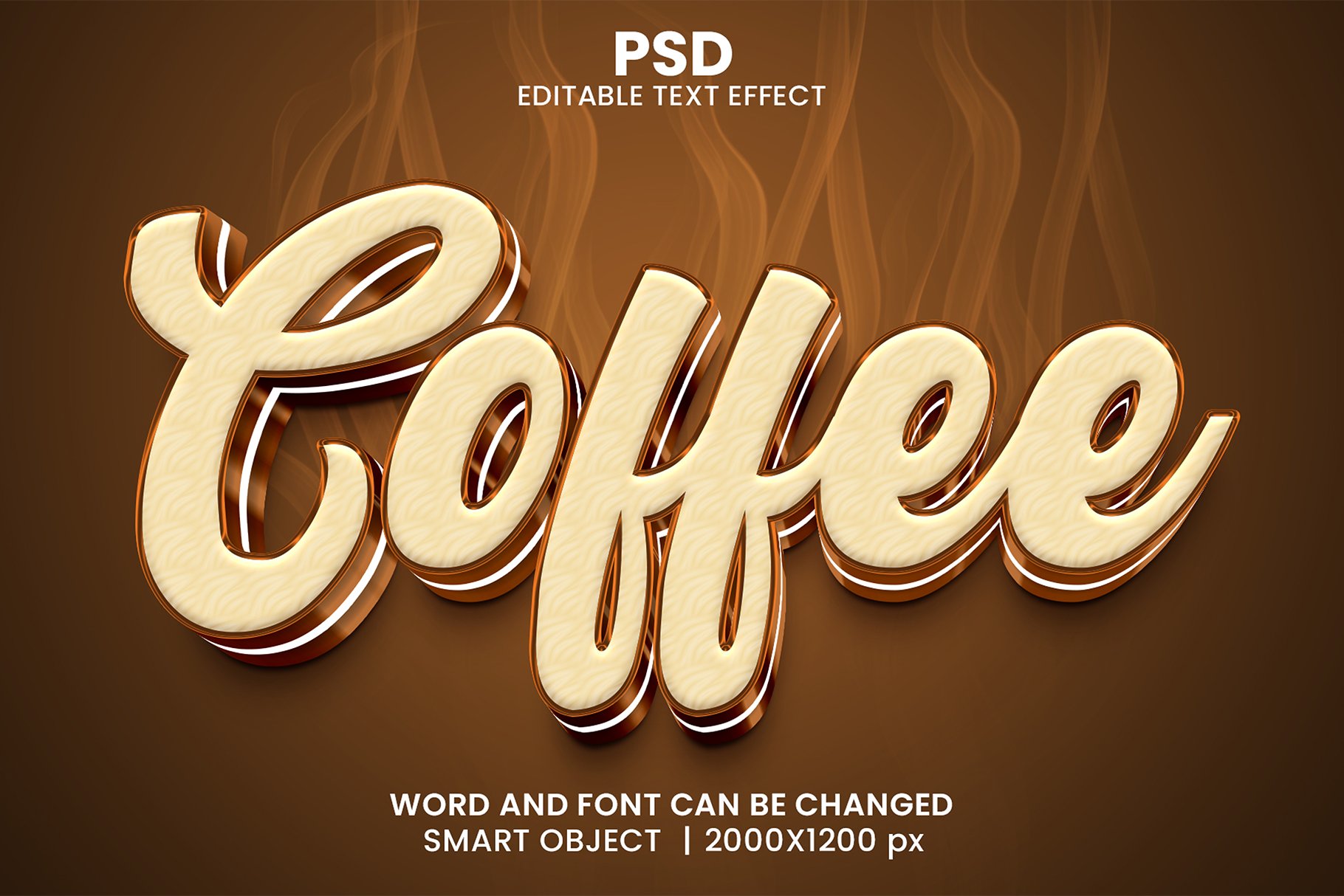 Coffee 3d Editable Text Effect Stylecover image.