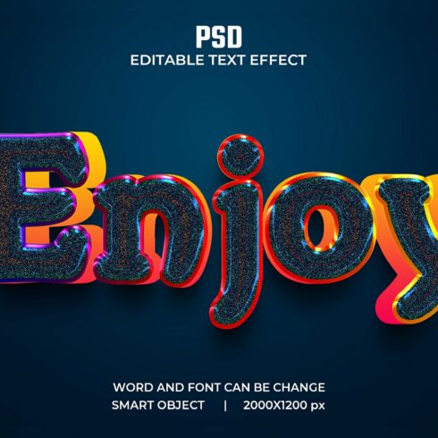 Enjoy 3d Editable Psd Text Effectcover image.