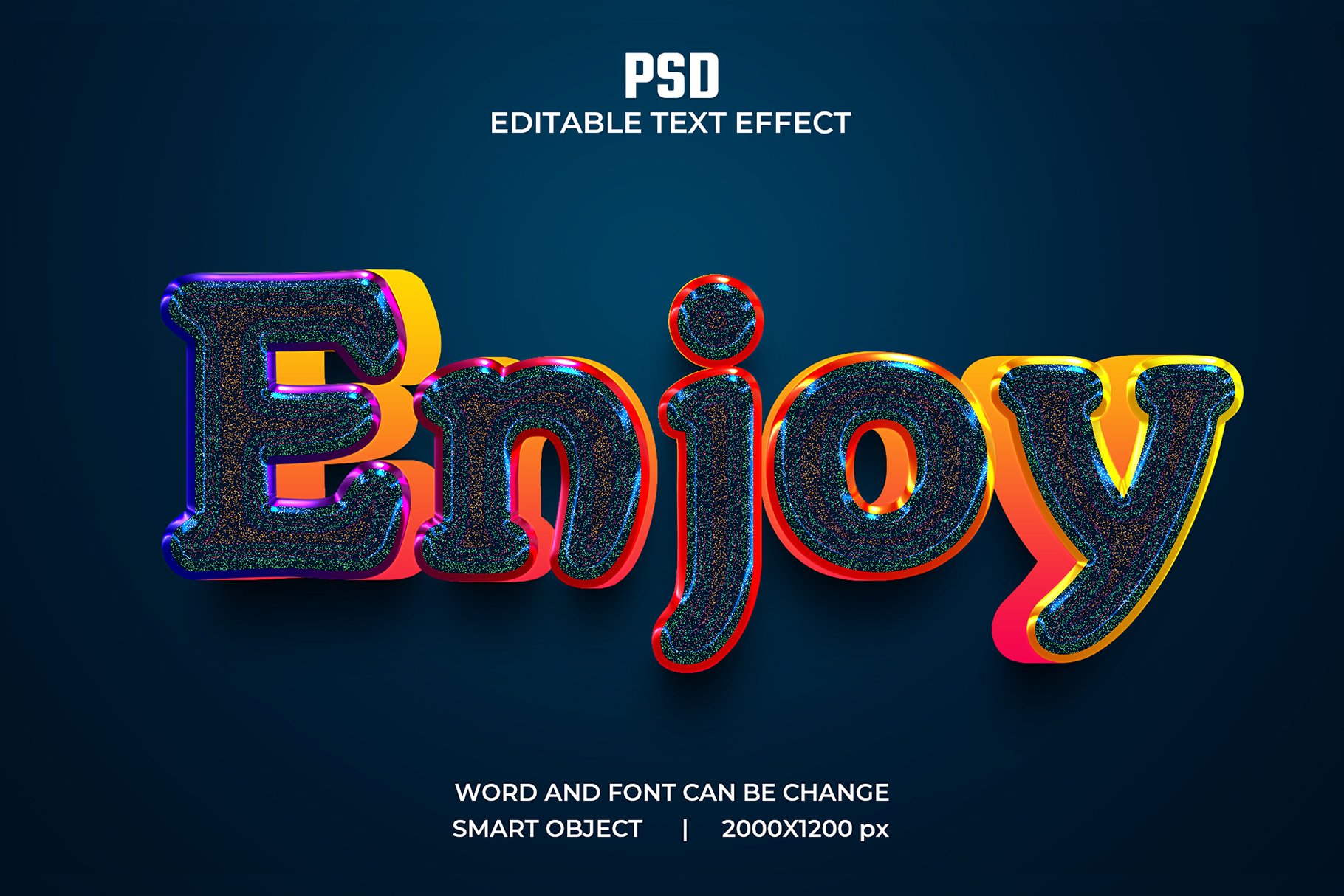 Enjoy 3d Editable Psd Text Effectcover image.