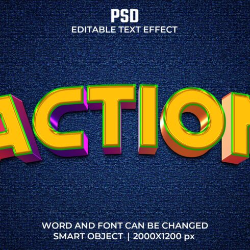 Action 3d Editable Text Effectcover image.