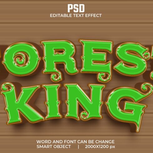 Forest King 3d Psd Text Effectcover image.