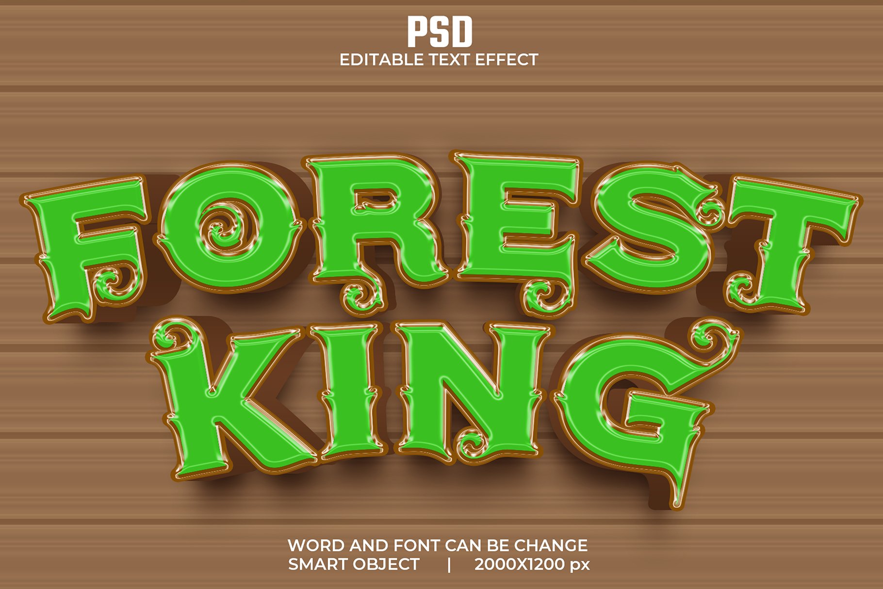 Forest King 3d Psd Text Effectcover image.