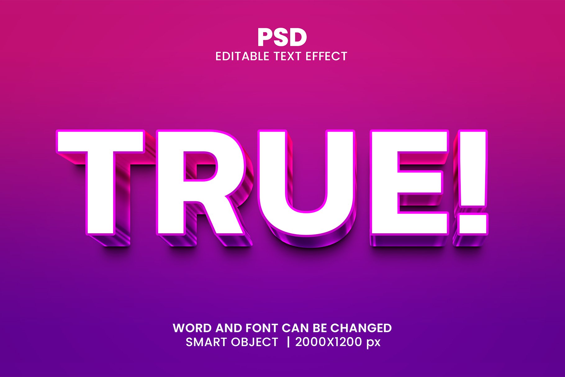 True 3d Editable Text Effect Stylecover image.