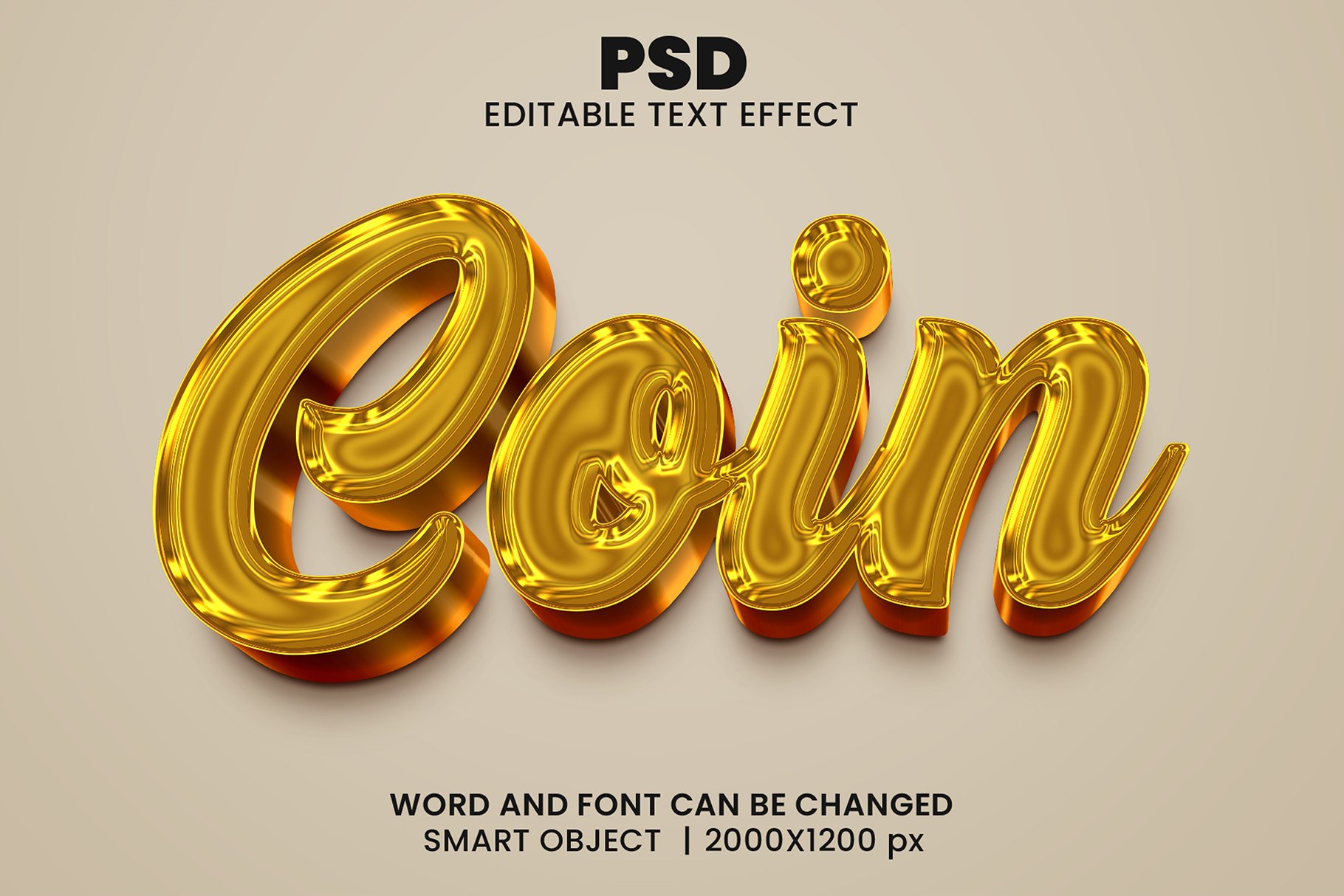 Coin 3d Editable Text Effect Stylecover image.