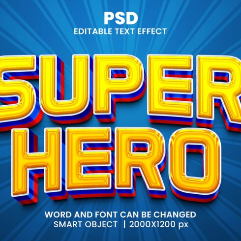 Super hero 3d Editable Text Effectcover image.
