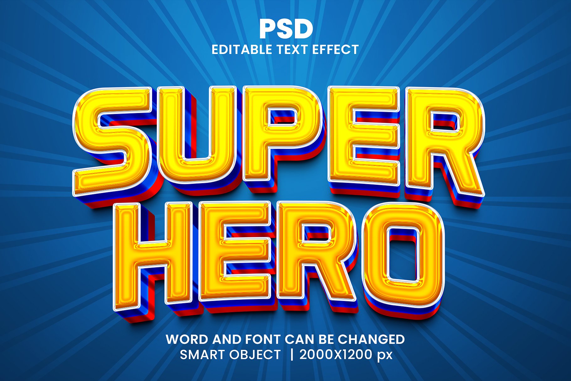 Super hero 3d Editable Text Effectcover image.