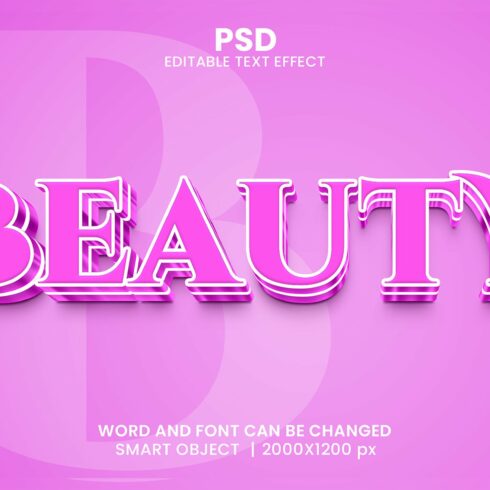 Beauty 3d Editable Text Effect Stylecover image.