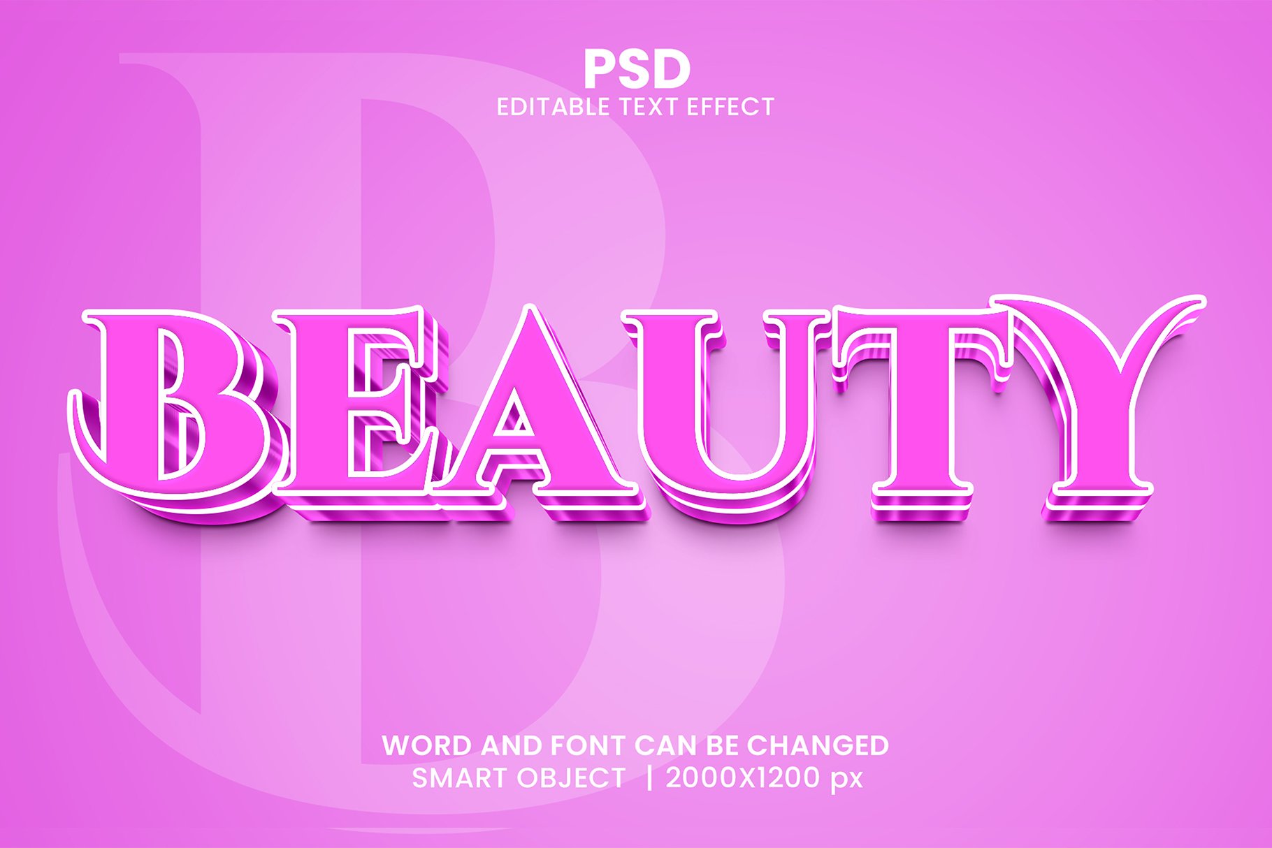 Beauty 3d Editable Text Effect Stylecover image.