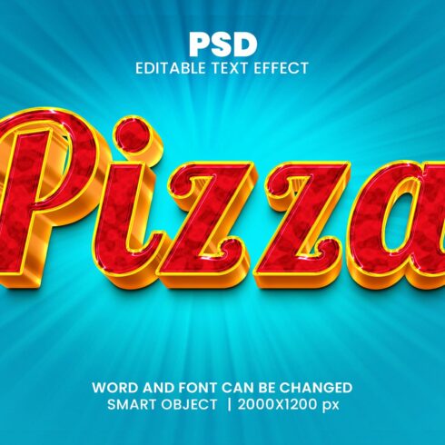 Pizza 3d Editable Text Effect Stylecover image.