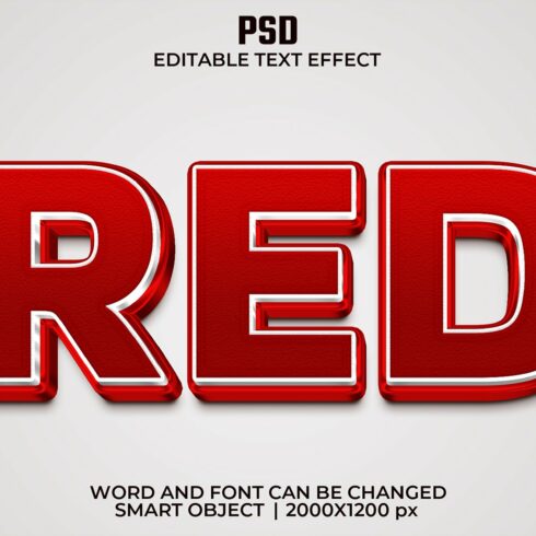 Red 3d Editable Text Effect Stylecover image.