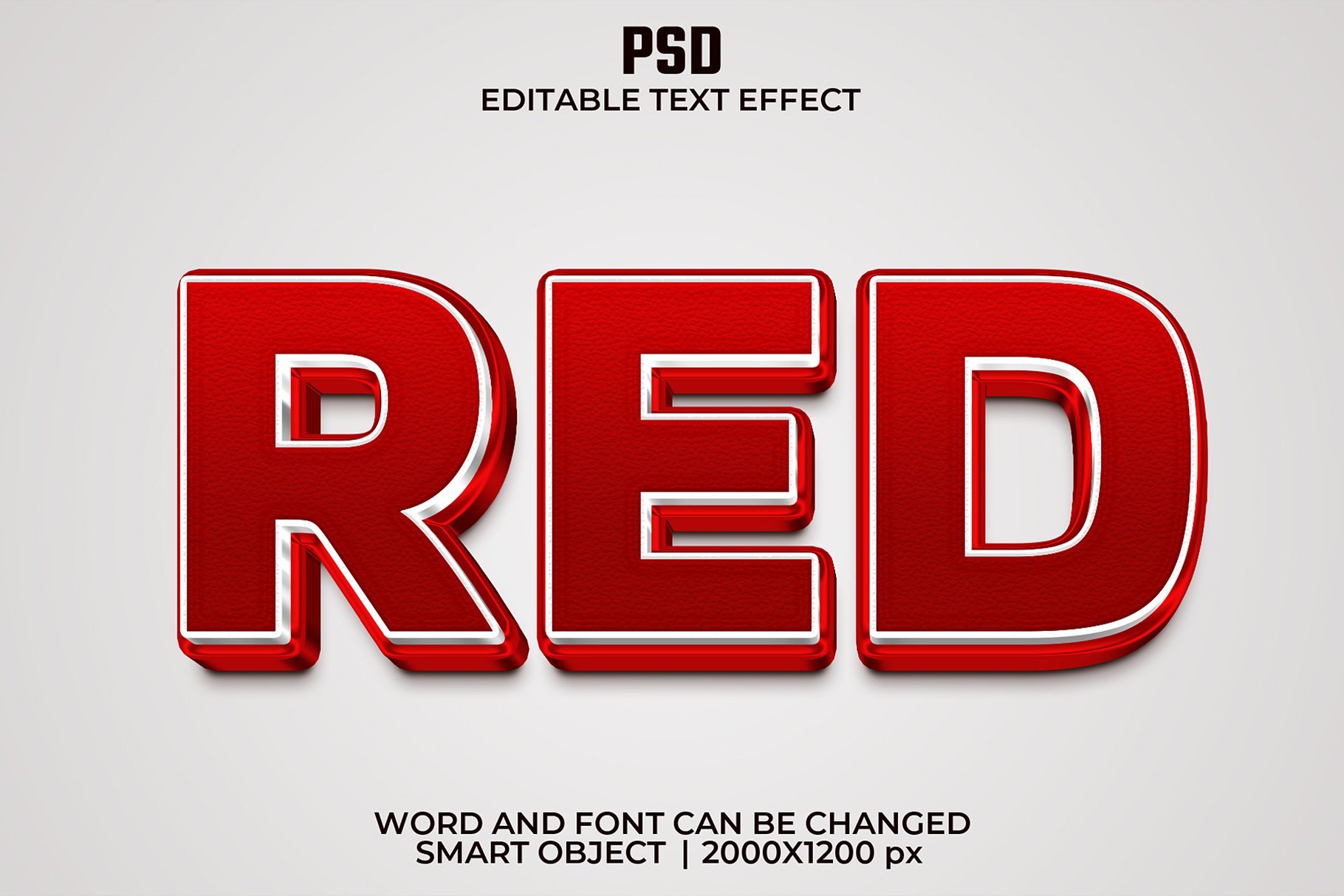Red 3d Editable Text Effect Stylecover image.