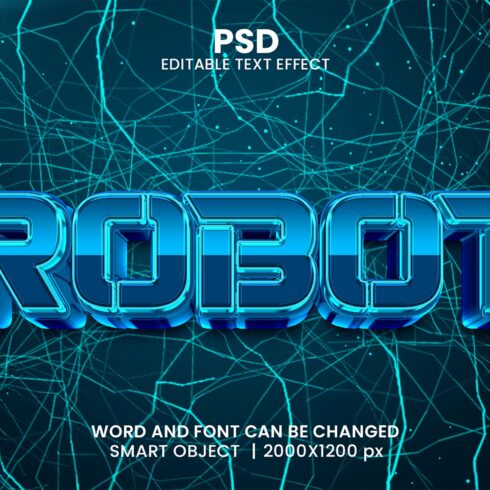 Robot 3d Editable Text Effect Stylecover image.
